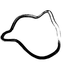 Grunge Abstract Hand Drawn Fluid Stroke Line Shape 