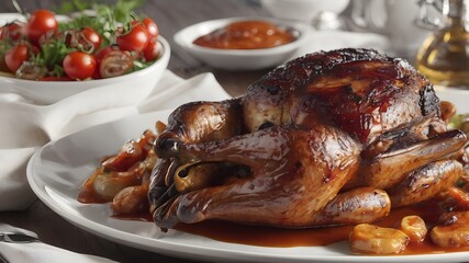 Roasted Meat Food Background Very Cool