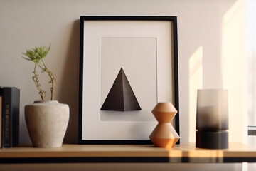 Wooden Poster Frame withElegance in Every Detail Wall Decor with Vase and Plant