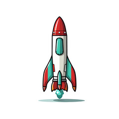 Simple flat  illustration space rocket