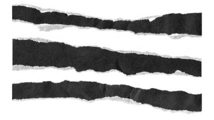 torn and ripped paper lines stripes with jagged edges from black paper in Y2K retro style, png isolated cardboard pieces on transparent background