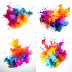 Fototapeta na wymiar colorful ink splashes