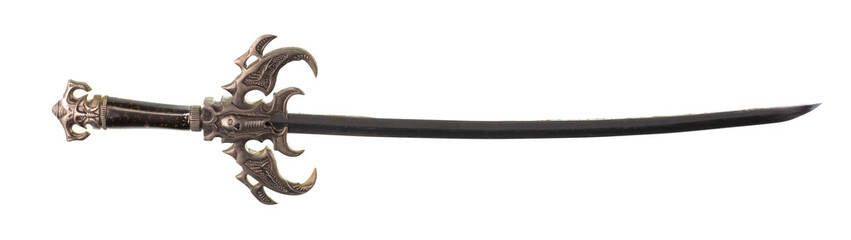 iron long sword isolated on white background