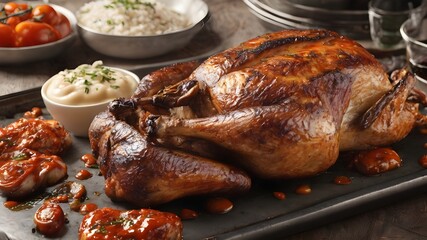 Roasted Meat Food Background Very Cool