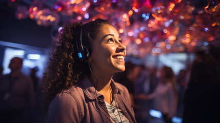 person exploring an interactive art exhibit, emphasizing the power of immersive experiences to inspire and engage