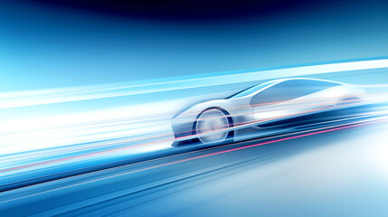 STYLISH LIGHT BLUE BACKGROUND WITH A FAST CAR. TEMPLATE FOR AUTOMOTIVE WEBSITE. legal AI