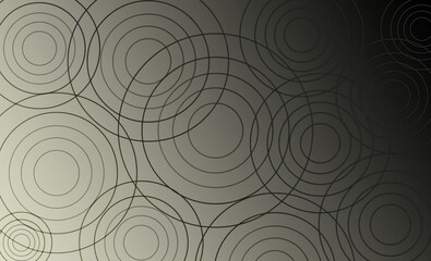 Recurring circles on gradient gray background. Gradient abstract background pattern. Banner, cover or layer design web illustration.
