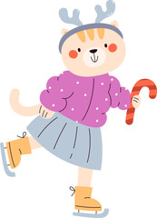 Cat Skating Ice Skates