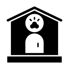 Pet Boarding Glyph Icon Design