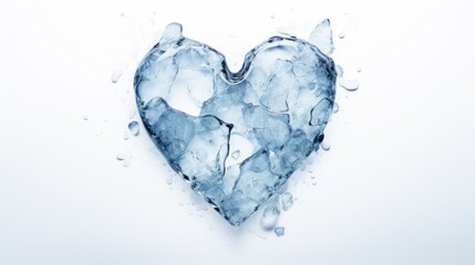 Beautiful heart made of ice. Valentine's Day.