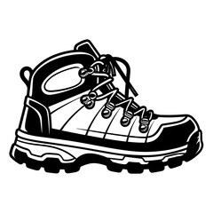 Vector Illustration of Outdoor, Adventure Shoes. 
