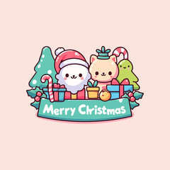 Cute christmas card with santa claus, simple merry christmas card, christmas celebration card, holiday card with Santa Claus, Merry Christmas greeting