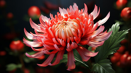 red dahlia flower HD 8K wallpaper Stock Photographic Image 
