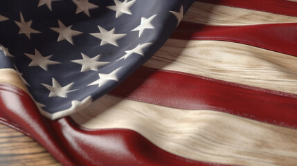 America USA flag close up fabric waves 