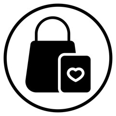 gift bag glyph icon