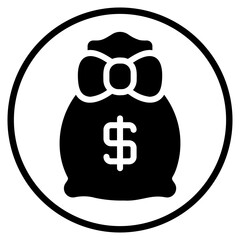 money bag glyph icon