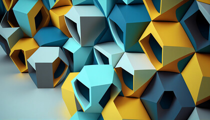 Geometric surface illustration in three dimensions