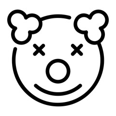 clown line icon