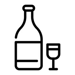 champagne line icon