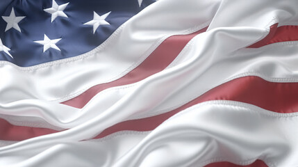America USA flag close up fabric waves 