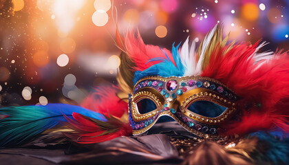 Colored Masquerade Mask, concept carnival - obrazy, fototapety, plakaty