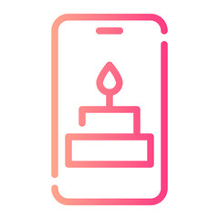 birthday cake gradient icon