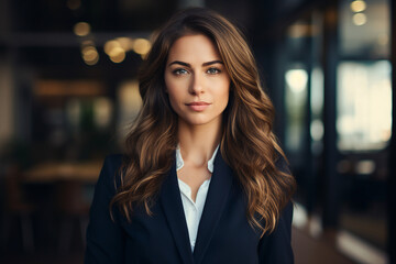 Fototapeta premium Generative AI picture portrait of amazing confident professional worker young woman