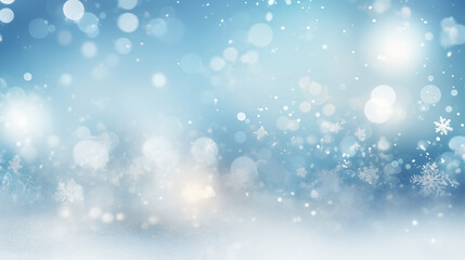 Blue winter bokeh, christmas background