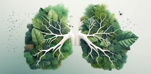 Foto op Plexiglas Human lungs, cancer fighting concept © yurakrasil