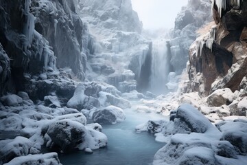 Frozen Waterfalls - Generative AI