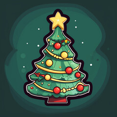 christmas card with christmas tree