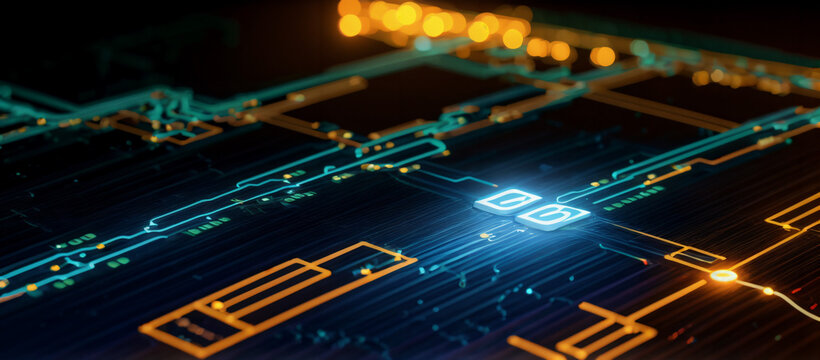 Technologie Hintergrundbild , Data Stream , Codes und neurale Netzwerke,  KI Generated