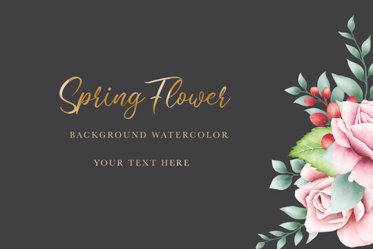 watercolor floral roses background