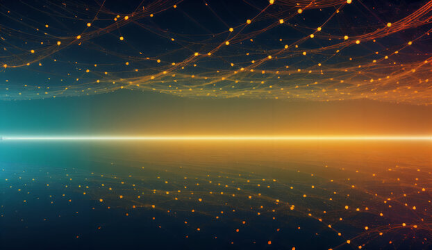 Technologie Hintergrundbild , Data Stream , Codes und neurale Netzwerke,  KI Generated