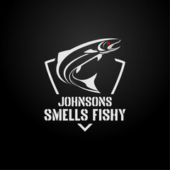 Johnsons Smells Fishy logo design in vector