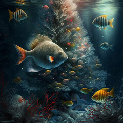Fototapeta na wymiar fish under the sea