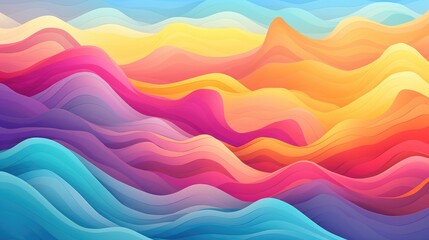 Obraz premium Abstract mountain landscape seamless pattern. Colorful wave background