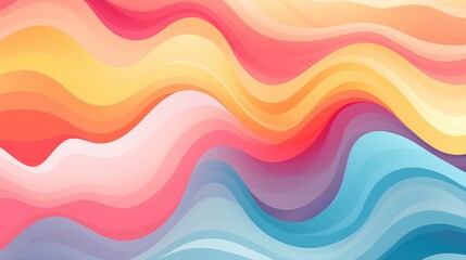 Fototapeta premium Abstract mountain landscape seamless pattern. Colorful wave background
