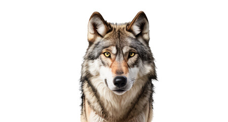 portrait of a wolf white background, isolate, png