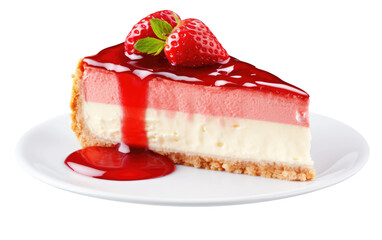 Sweet Cheesecake Slice on isolated background