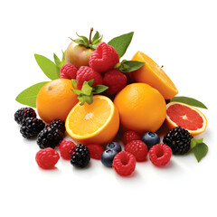 Mix fruits on white table
