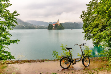 Bled, Slovenia - June 28, 2023: Beautiful Lake Bled in Slovenia.