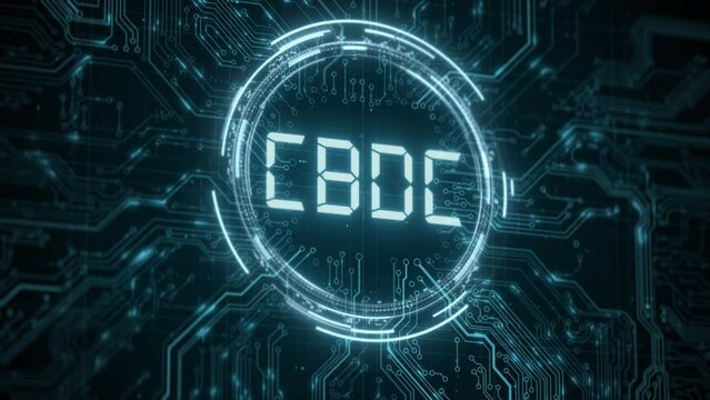 CBDC Central Bank Digital Currency concept. 3D render abstract background