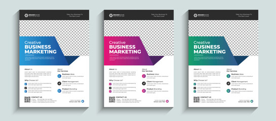 Corporate Flyer, Business Flyer template colorful gradient geometric shape. Brochure design, layout template design, annual report, magazine, poster, business presentation, portfolio, banner template