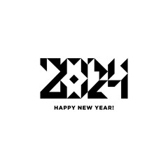 Creative concept of 2024 new year square poster. Happy New Year 2024 logo text design. The Year Of The Dragon