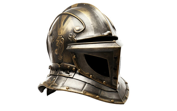 Classic Medieval Knights Helmet on Transparent Background