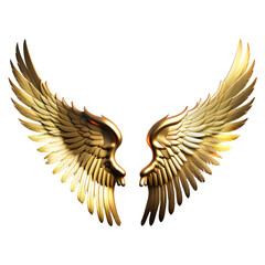 Gold Wings Isolated on Transparent Background