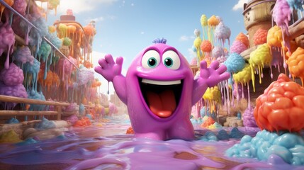 Holi Festival 25th March 3D cartoon Generative AI