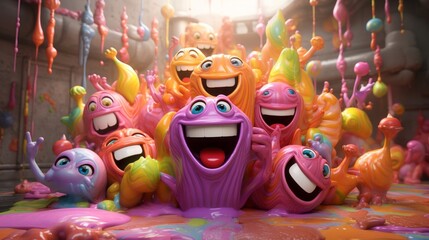 Holi Festival 25th March 3D cartoon Generative AI