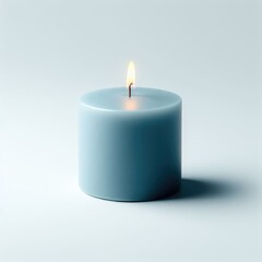 Fototapeta na wymiar blue candle on a white